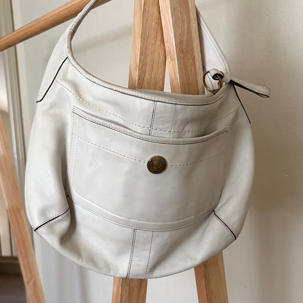 Coach Cream Hobo Bag with Gold Accent